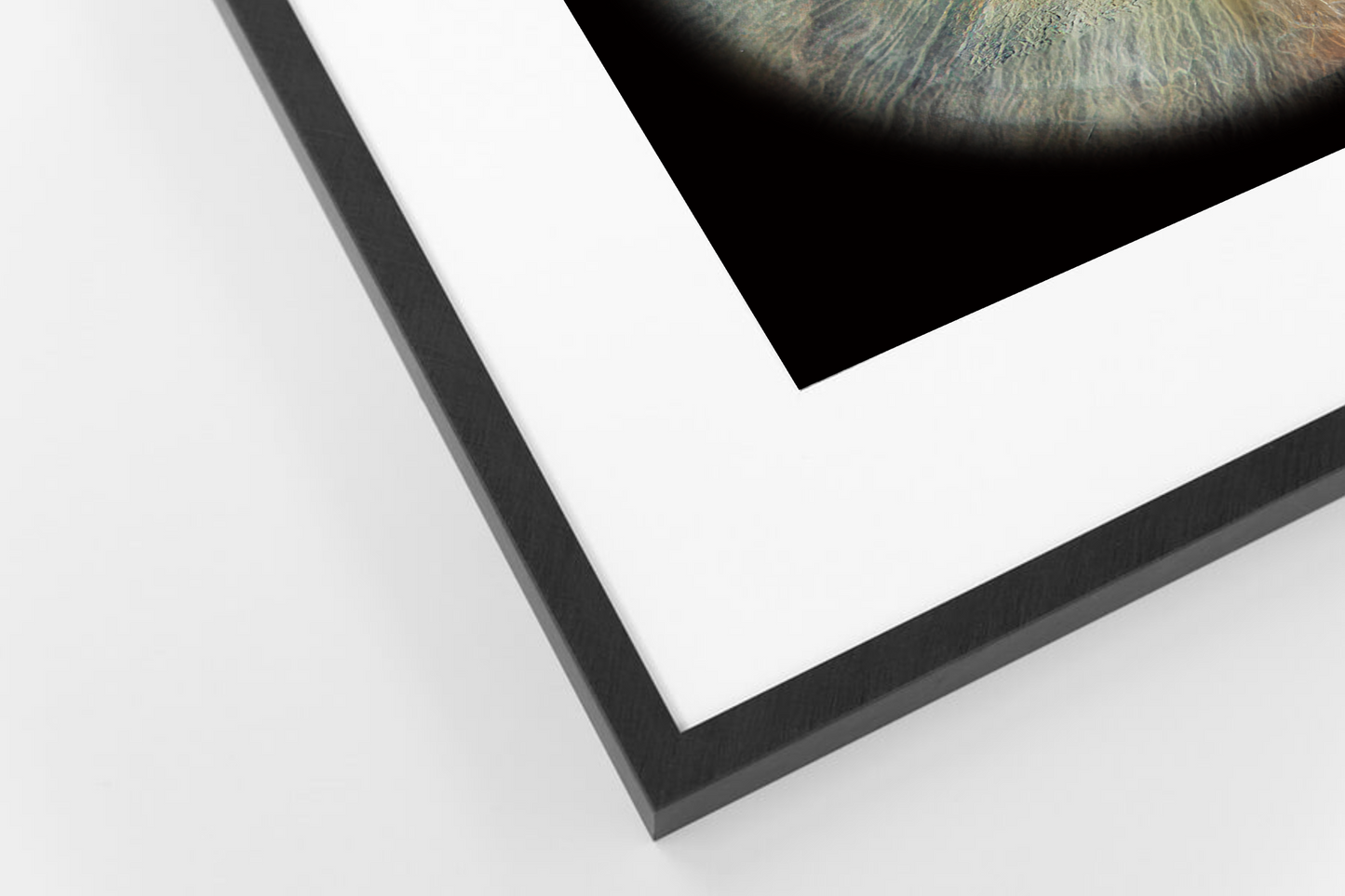 Flush Black Aluminium SQUARE Framed Iris Wall Art No Mount Card