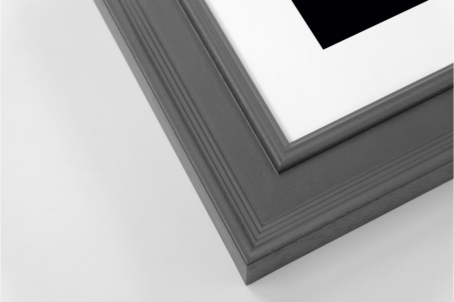 Classic Slate Grey Wooden RECTANGLE Framed Iris Wall Art Double Mount Card