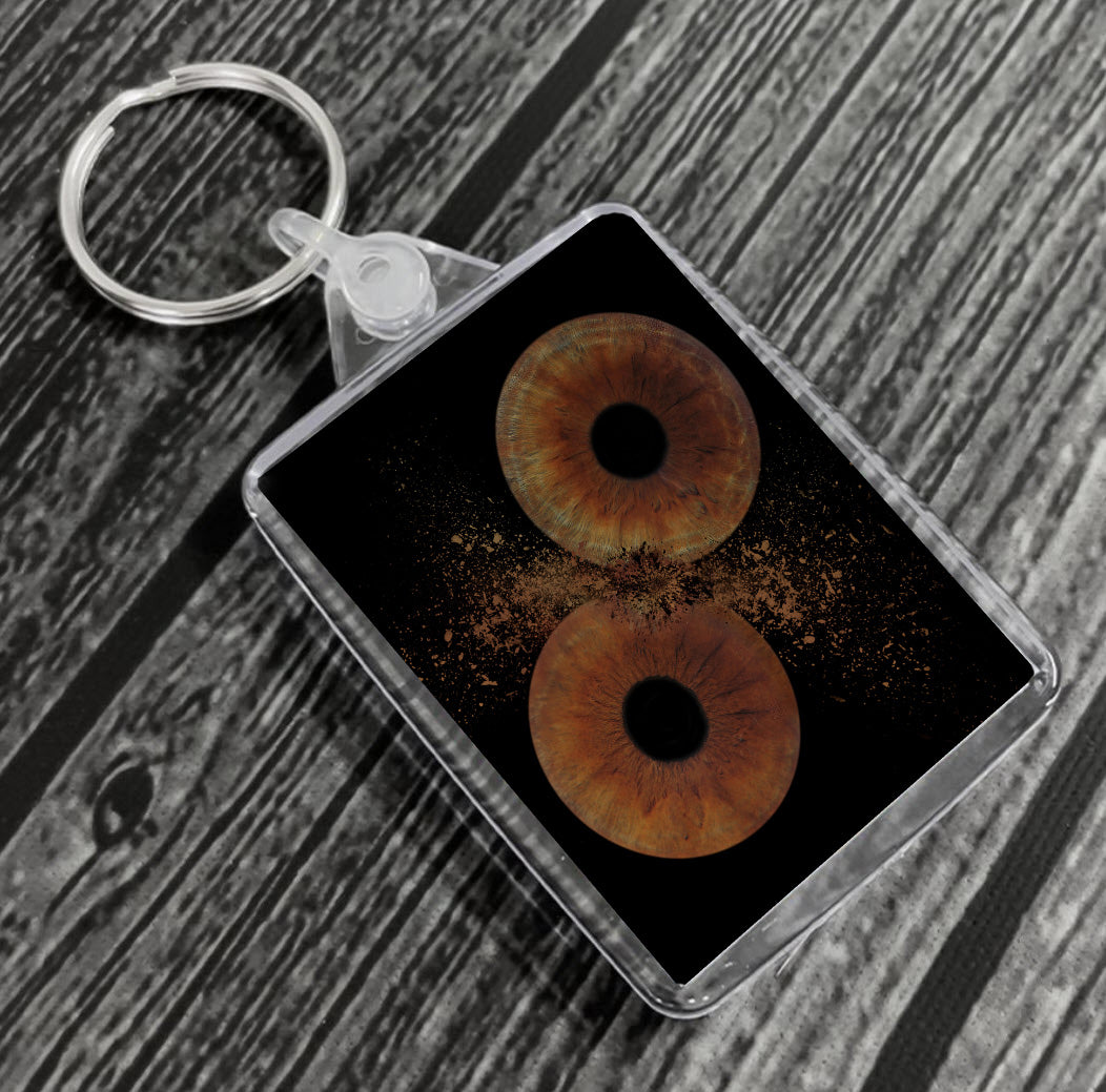 Keyring with Iris Art Design - Double-sided