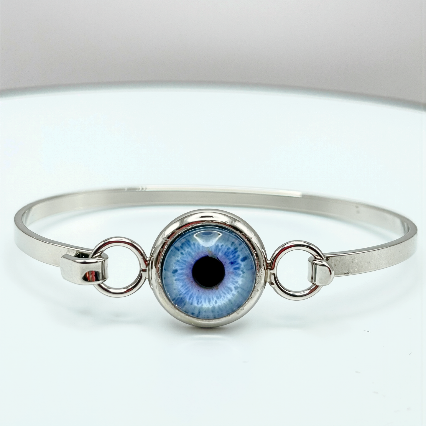 Rhodium-Plated Iris Bangle