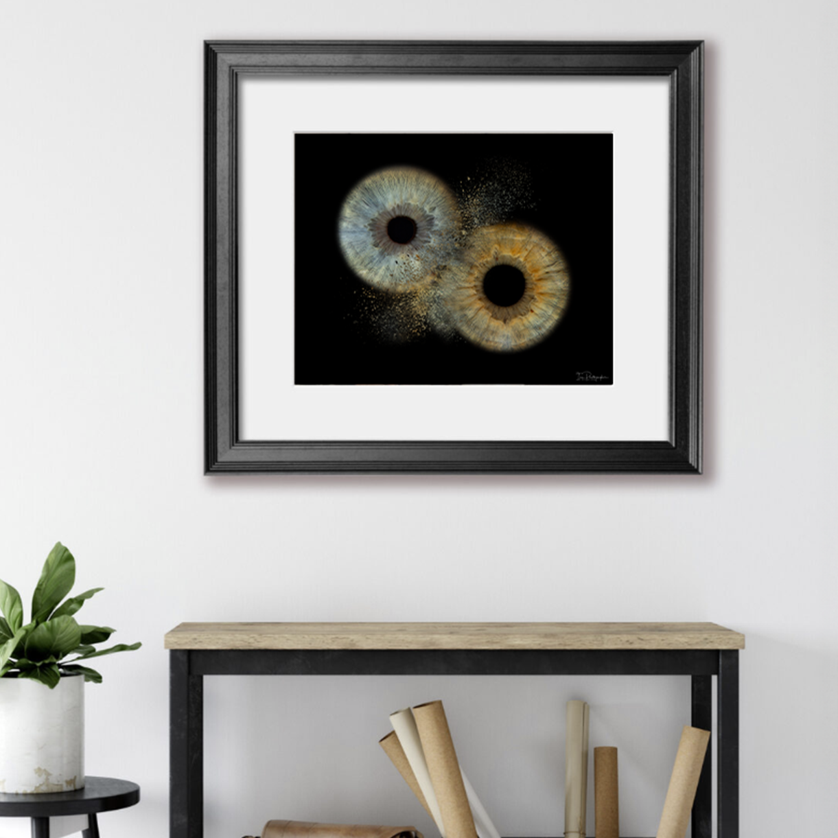 Classic Wooden Framed Iris Wall Art