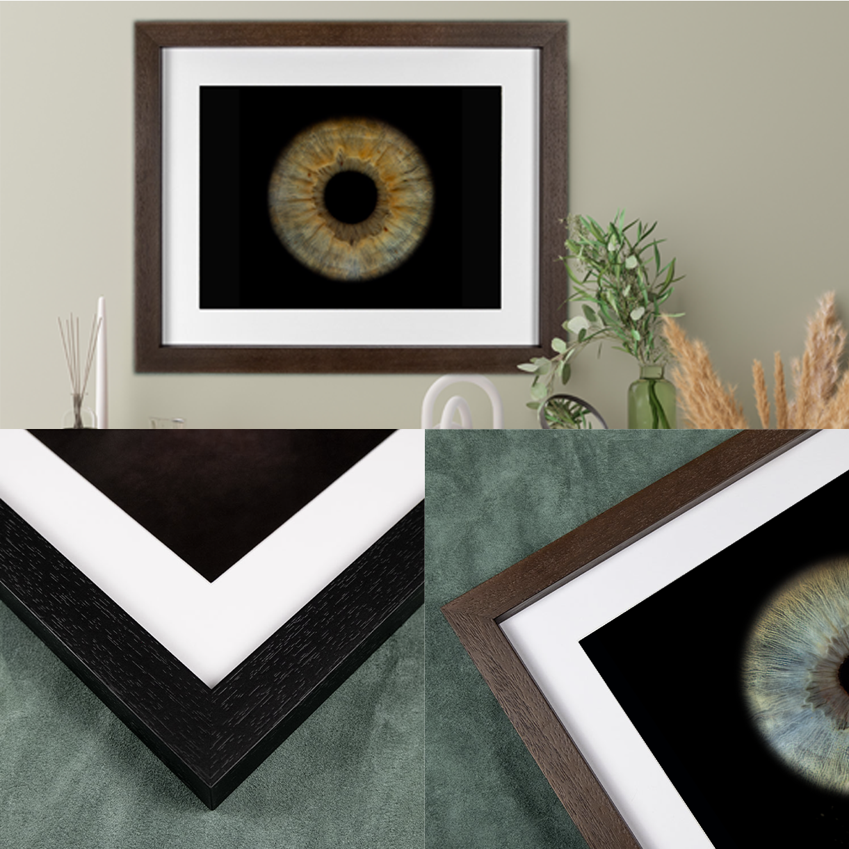 Contemporary Wooden Framed Iris Wall Art