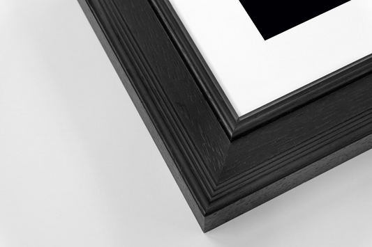 Classic Black Wooden PANORAMIC Framed Iris Wall Art Double Mount Card