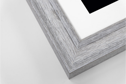 Classic Distressed Grey Wooden RECTANGLE Framed Iris Wall Art Double Mount Card