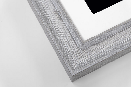 Classic Distressed Grey Wooden RECTANGLE Framed Iris Wall Art Single Mount Card