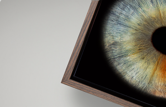 Canvas Tray Dark Walnut Modern Frame PANORAMIC Iris Wall Art