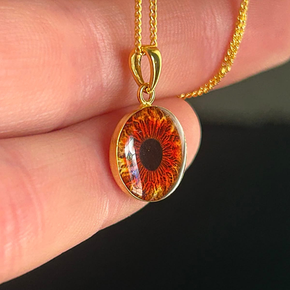 Gold Plated Iris Pendant with Chain