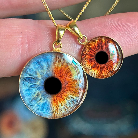 Gold Plated Iris Pendant with Chain