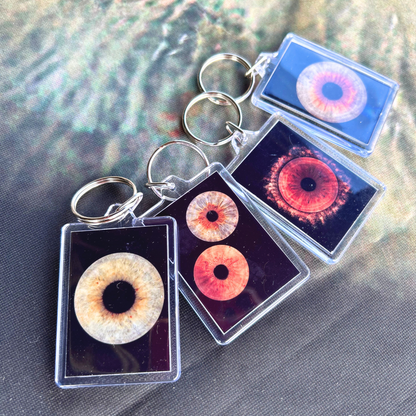 Keyring with Iris Art Design - Double-sided