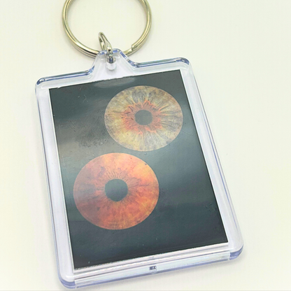 Keyring with Iris Art Design - Double-sided