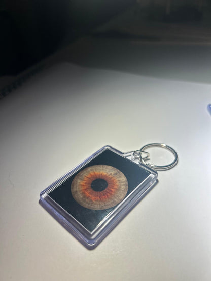 Keyring with Iris Art Design - Double-sided
