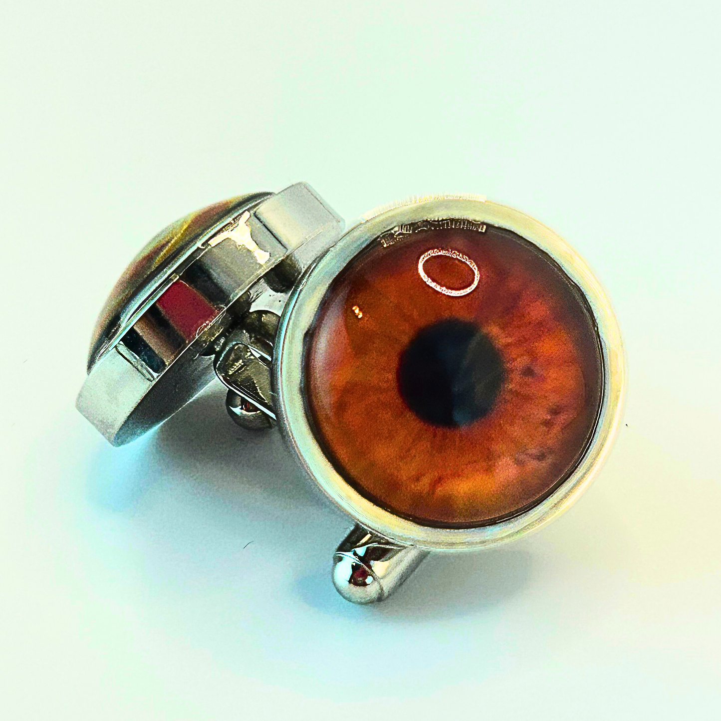 Personalised Rhodium-Plated Iris Cufflinks